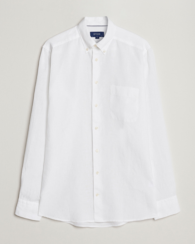 Herren | Eton | Eton | Slim Fit Linen Shirt White