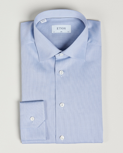 Herren |  | Eton | Fine Pique Shirt Light blue