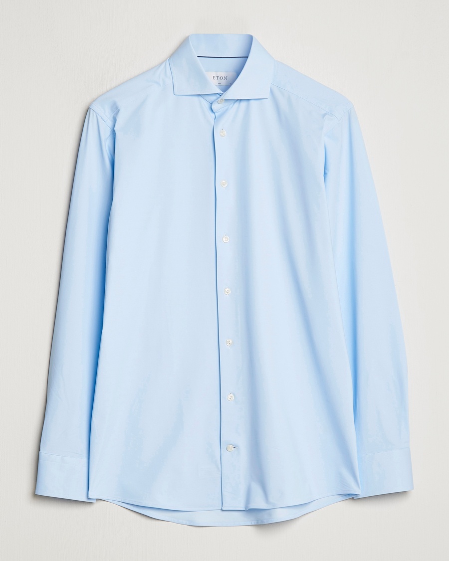 Eton Slim Fit Four Way Stretch Shirt Light Blue – Blau
