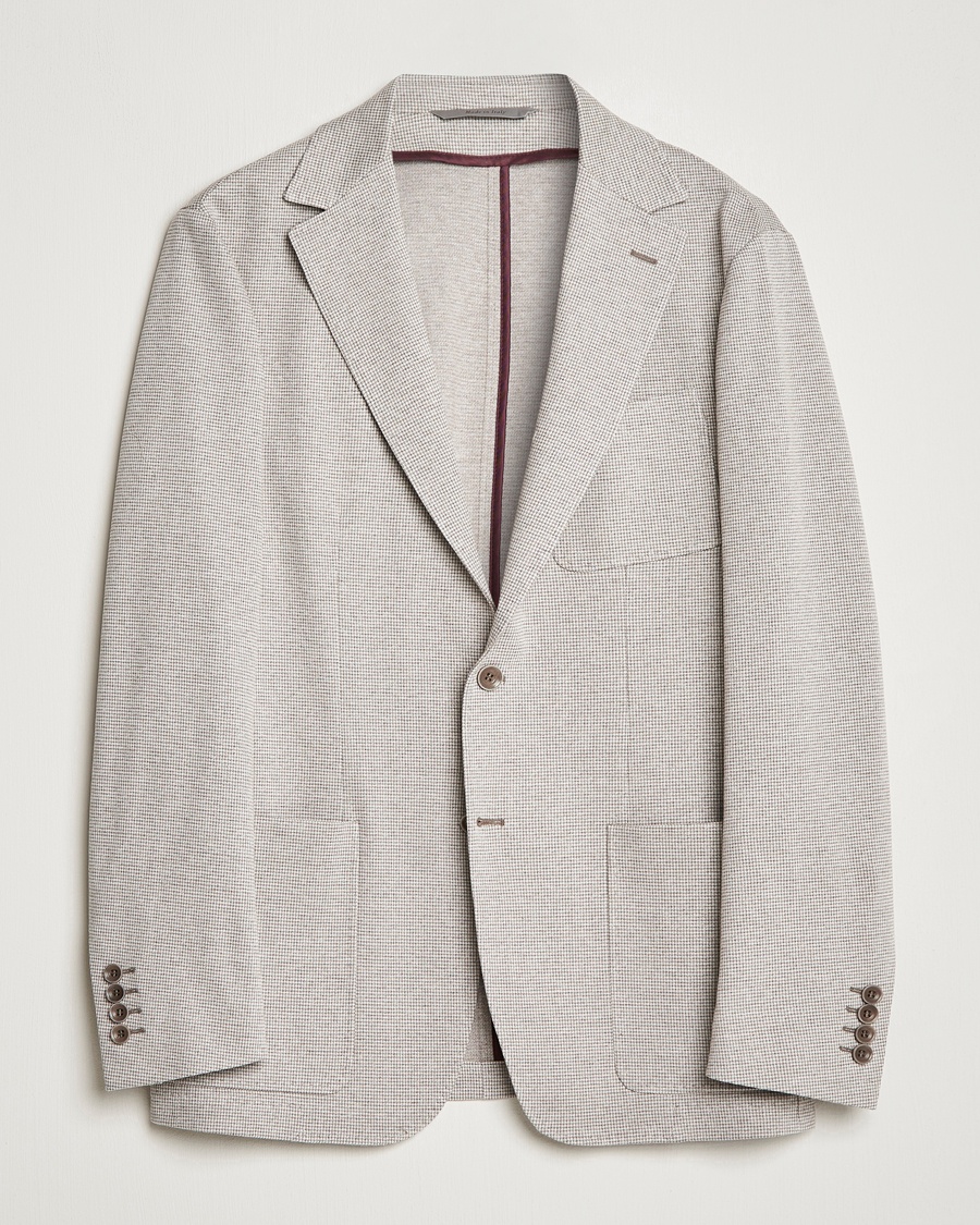 Herren | | Canali | Houndstooth Jersey Blazer Beige