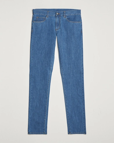 Herren | Canali | Canali | Slim Fit Soft Denim Jeans Blue Wash