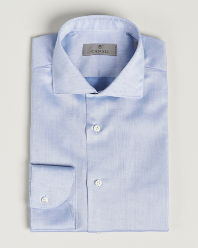 Herren | Businesshemden | Canali | Slim Fit Linen Shirt Light Blue
