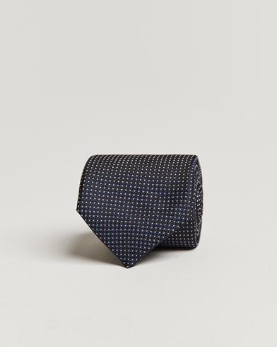 Herren | Krawatten | Canali | Micro Jacquard Silk Tie Navy