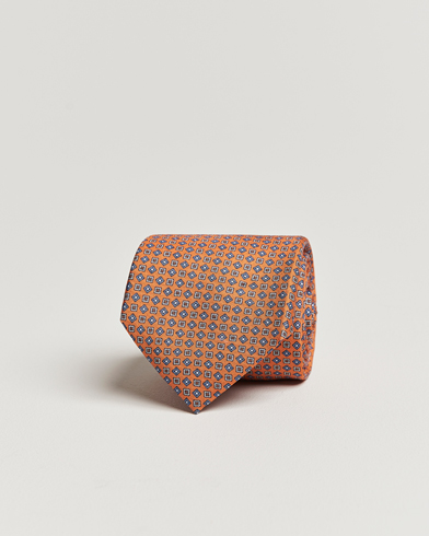 Herren |  | Canali | Micro Pattern Printed Silk Tie Orange