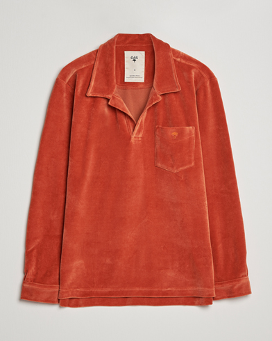 Herren |  | OAS | Long Sleeve Velour Shirt Burnt Orange