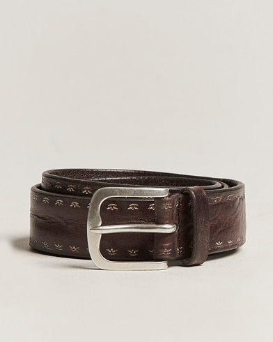 Herren | Accessoires | Orciani | Hand Painted Leather Belt Dark Brown