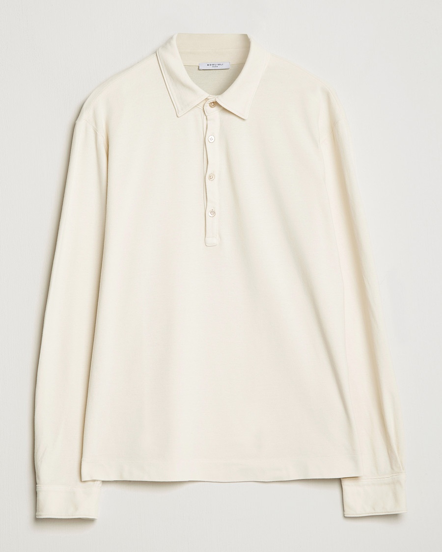 Herren | | Boglioli | Long Sleeve Polo Beige