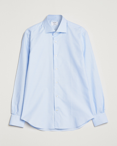 Herren | Freizeithemden | Mazzarelli | Soft Cotton Microweave Shirt Light Blue