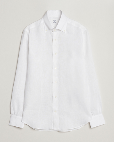 Herren |  | Mazzarelli | Soft Linen Button Down Shirt White