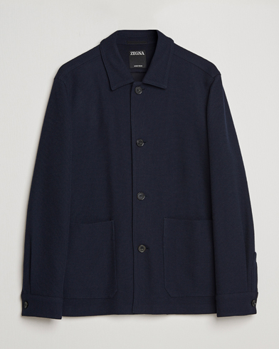 Herren | Zegna | Zegna | Wool Jersey Chore Jacket Navy