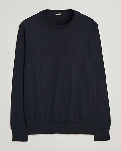 Herren |  | Zegna | Premium Cotton Crew Neck Sweater Navy