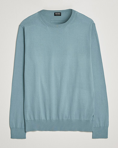 Herren |  | Zegna | Premium Cotton Crew Neck Sweater Teal