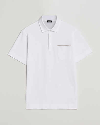 Herren | Zegna | Zegna | Short Sleeve Pocket Polo White