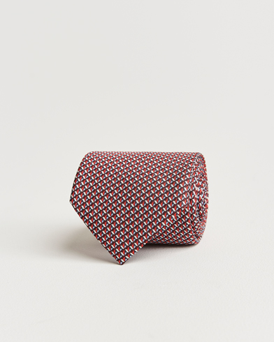 Herren | Zegna | Zegna | Geometrical Print Silk Tie Red