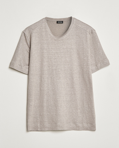 Herren | Luxury Brands | Zegna | Pure Linen T-Shirt Taupe
