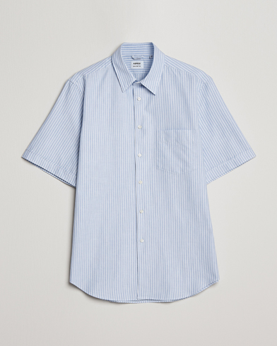 Herren |  | Aspesi | Striped Oxford Camp Shirt Light Blue