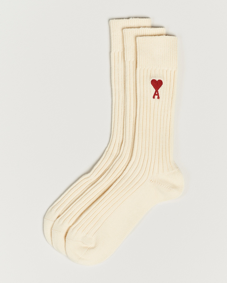 Herren | | AMI | 3-Pack Heart Socks White
