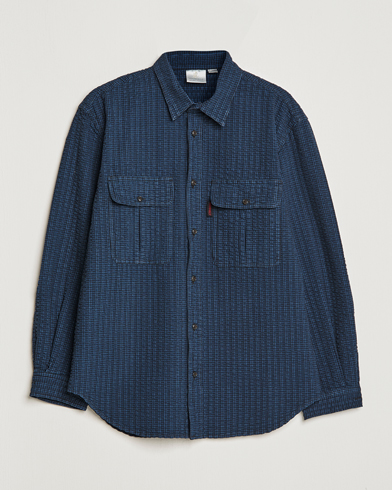 Herren | Overshirts | Gramicci | Garment Dyed Seersucker Canyon Shirt Royal Blue