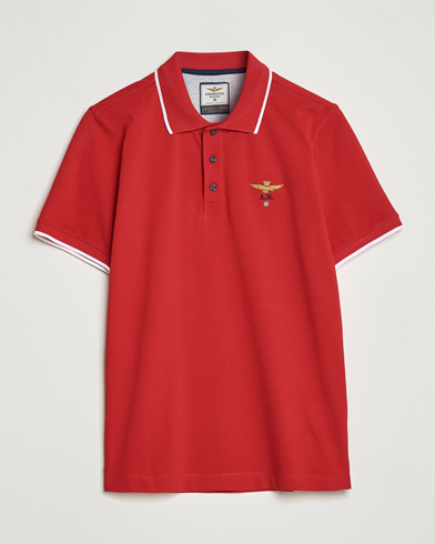 Herren | Poloshirt | Aeronautica Militare | Garment Dyed Cotton Polo Red