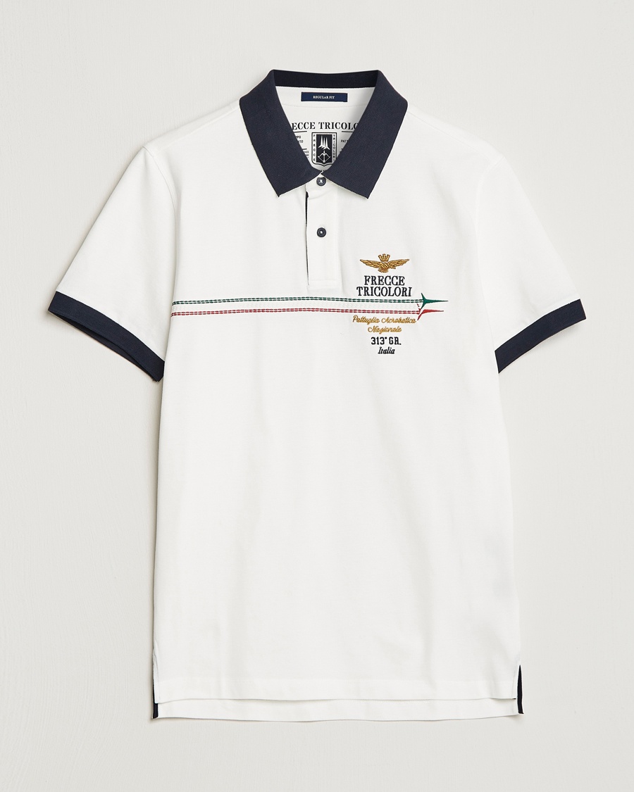Herren | | Aeronautica Militare | Contrast Collor Polo Off White