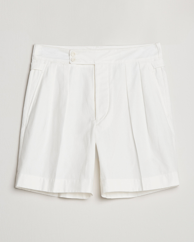 Herren |  | Ralph Lauren Purple Label | High Waist Linen Shorts Ivory