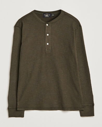 Herren | Granpa-Shirt | RRL | Long Sleeve Henley  Dark Green