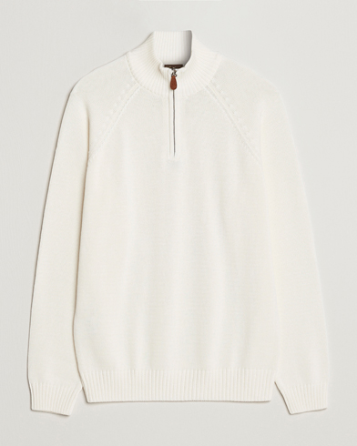 Herren |  | Stenströms | Knitted Cotton Half Zip White