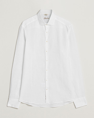 Herren |  | Stenströms | Slimline Cut Away Linen Shirt White