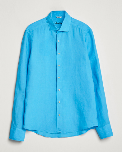 Herren |  | Stenströms | Slimline Cut Away Linen Shirt High Blue