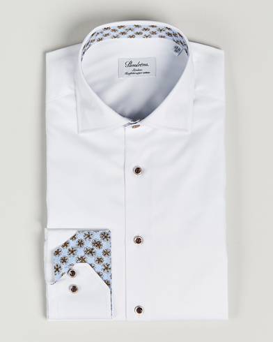 Herren |  | Stenströms | Slimline Cut Away Contrast Shirt White