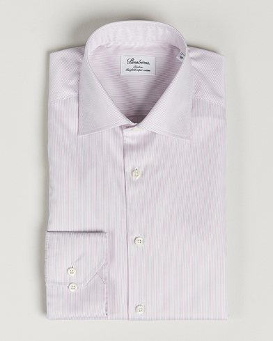Herren |  | Stenströms | Slimline Cut Away Thin Stripe Shirt Purple