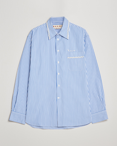 Herren | Freizeithemden | Marni | Striped Pocket Shirt Iris Blue