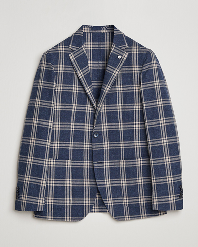 Herren | Sakkos | L.B.M. 1911 | Jack Regular Fit Checked Cotton Blazer Blue
