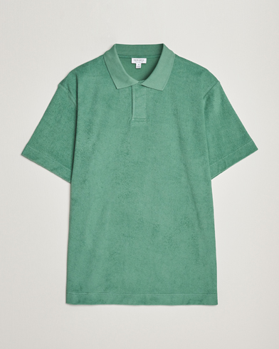 Herren |  | Sunspel | Towelling Polo Shirt Thyme Green