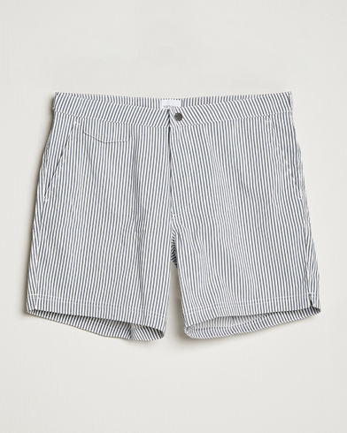 Herren | Badeshorts mit Side adjuster | Sunspel | Striped Tailored Swimshorts Navy/White