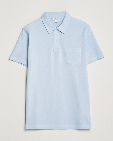 Herren | Summer | Sunspel | Riviera Polo Shirt Pastel Blue