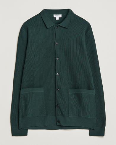 Herren |  | Sunspel | Knitted Cotton Jacket Seaweed