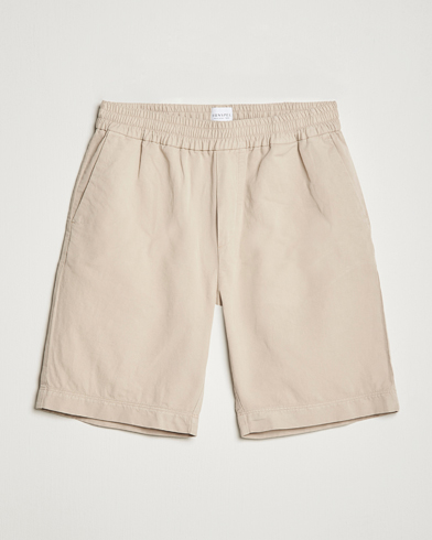 Herren | Drawstringshorts | Sunspel | Cotton/Linen Drawstring Shorts Light Sand