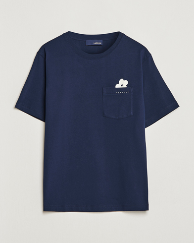 Herren |  | Lardini | Fiore Tasca Printet Logo T-Shirt Navy