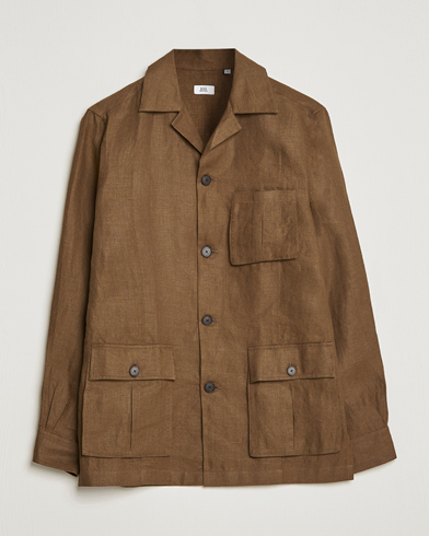 Herren | Minimalistische Jacken | 100Hands | Linen Travellers Jacket Green