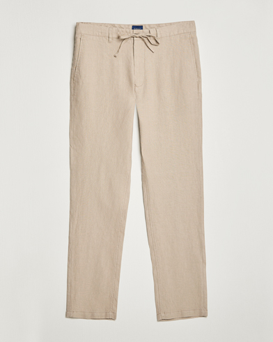 Herren | GANT | GANT | Relaxed Linen Drawstring Pants Concrete Beige