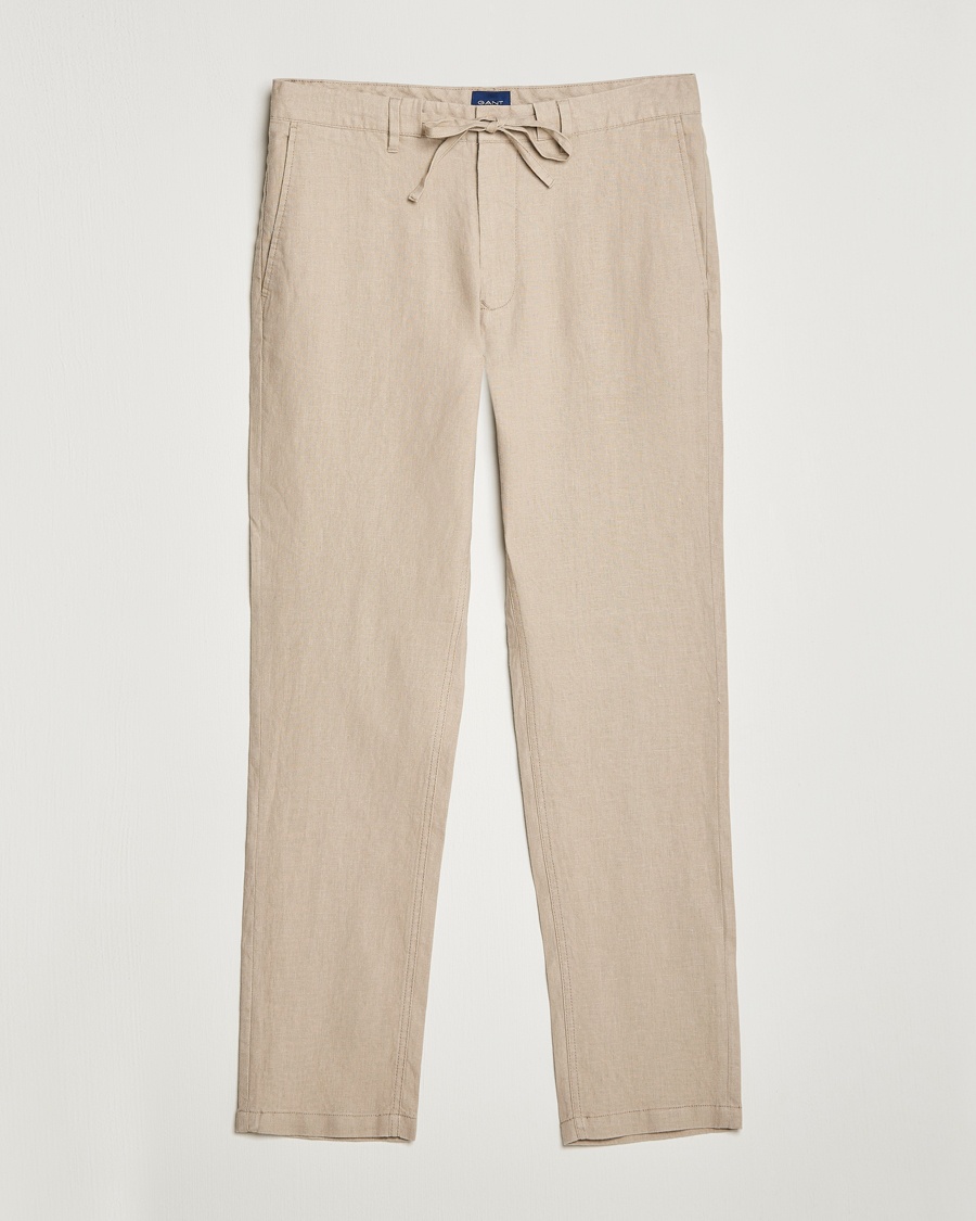 Herren | | GANT | Relaxed Linen Drawstring Pants Concrete Beige