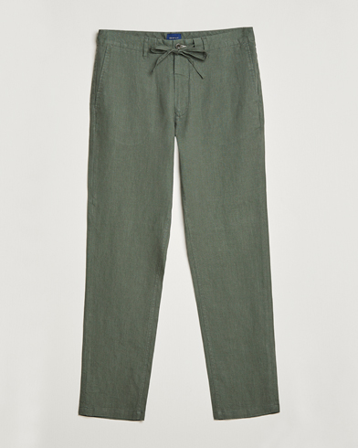 Herren | Leinenhosen | GANT | Relaxed Linen Drawstring Pants Green Ash
