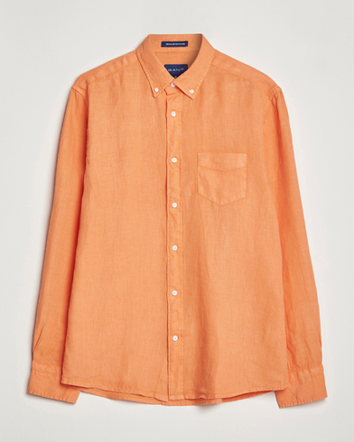 Herren |  | GANT | Regular Fit Garment Dyed Linen Shirt Apricot Orange