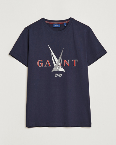 Herren |  | GANT | Sailing Logo Crew Neck T-Shirt Evening Blue