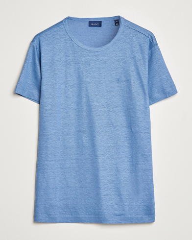 Herren |  | GANT | Cotton/Linen Crew Neck T-Shirt Salty Sea Blue
