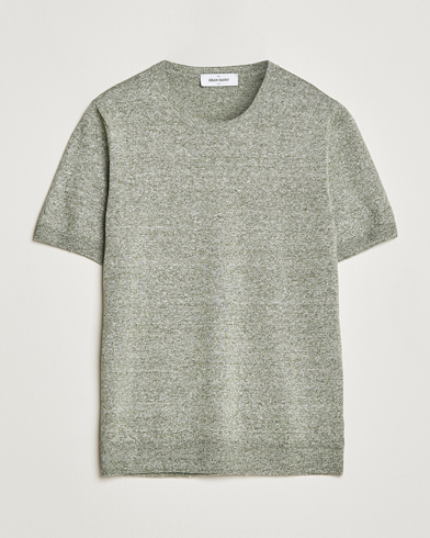 Herren | Gran Sasso | Gran Sasso | Cotton/Linen Knitted Tee Green