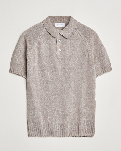 Herren | Gran Sasso | Gran Sasso | Cotton/Linen Knitted Polo Beige