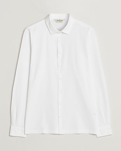 Herren | Polohemden | Gran Sasso | Washed Cotton Jersey Shirt White
