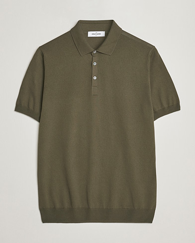 Herren | Poloshirt | Gran Sasso | Cotton Knitted Polo Dark Olive